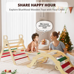 BlueWood Pikler Triangle Color-Palette: vibrant and warm tones spark imaginative play.