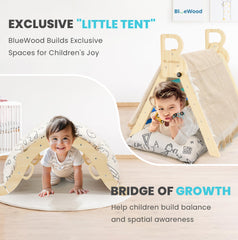 BlueWood cushion for Pikler with soft 100% cotton invites cozy tumbles.