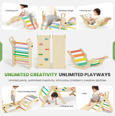 BlueWood Pikler Triangle Folded Storage – space-saving design to reduce clutter.