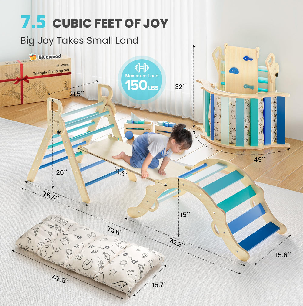 BlueWood ladder component encourages coordinated movement during imaginative play.