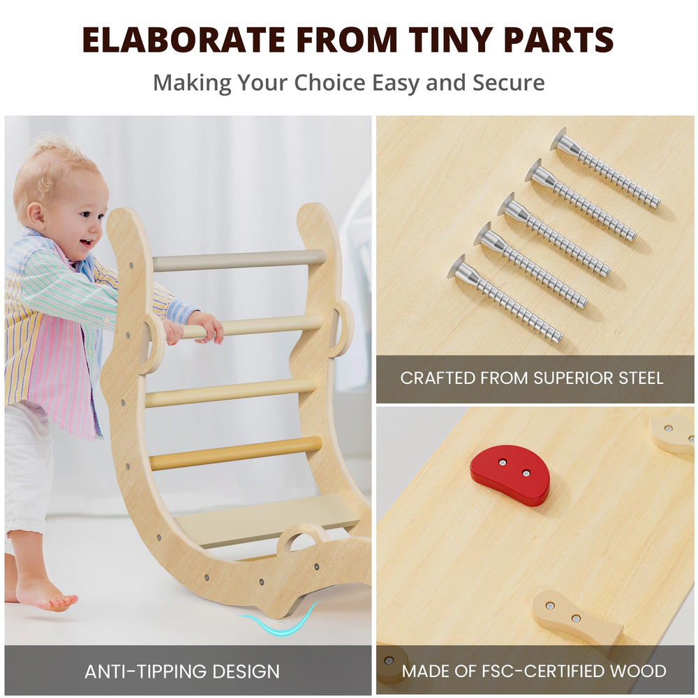 BlueWood Pikler Triangle Safety-Testing: certified for durability and child-safe design.