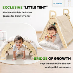 BlueWood rainbow arch ladder with convertible design for balance practice.