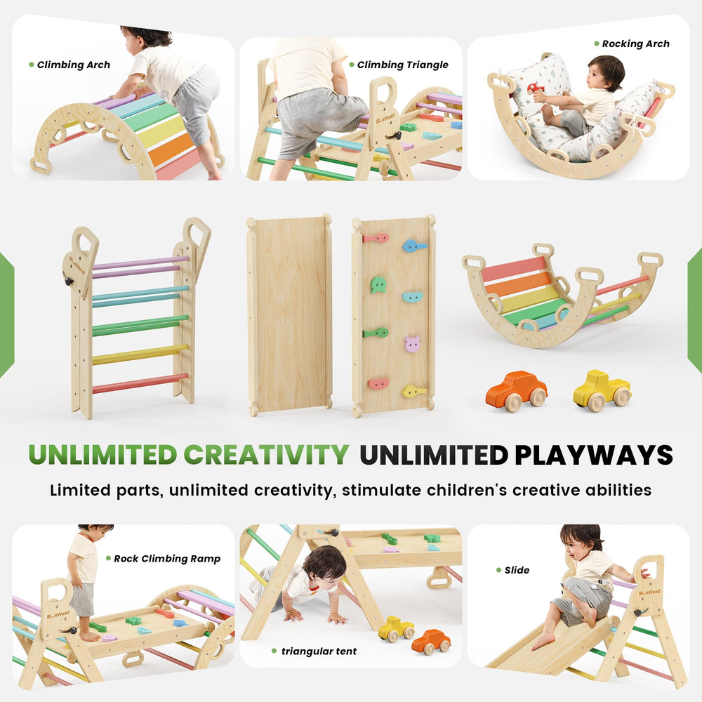 BlueWood rocking chair component inviting gentle motion during play.