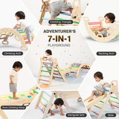 BlueWood Pikler Triangle Set weight capacity up to 160lbs ideal for toddlers.