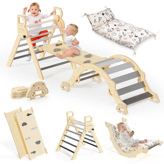 BlueWood Pikler triangle with cushion for safe climbing and comfort