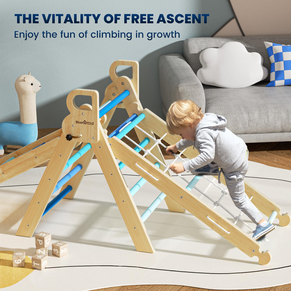 BlueWood rope ladder addition adds variety to climbing fun and skill building.