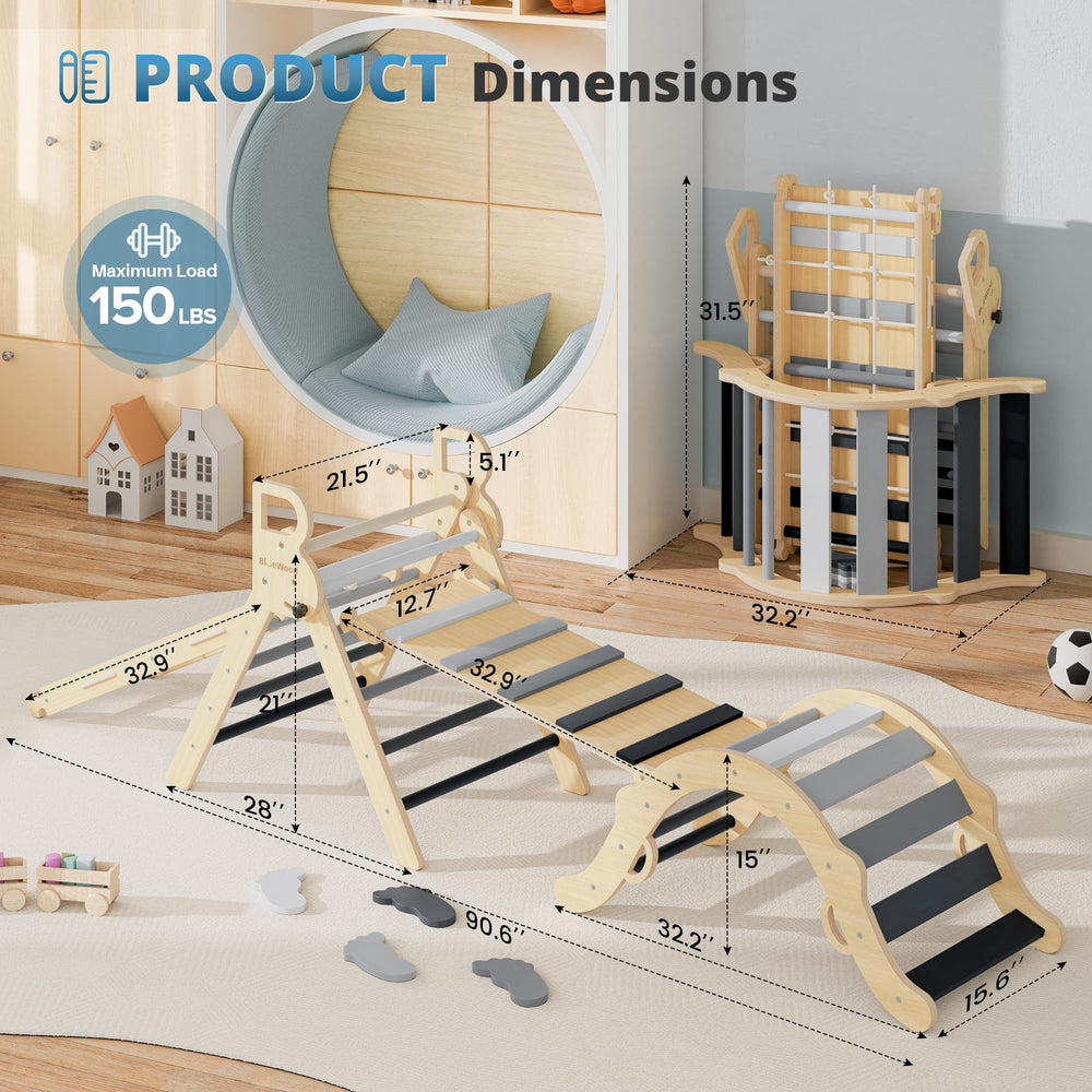 BlueWood sturdy solid wood construction in grey twilight supports growing kids.