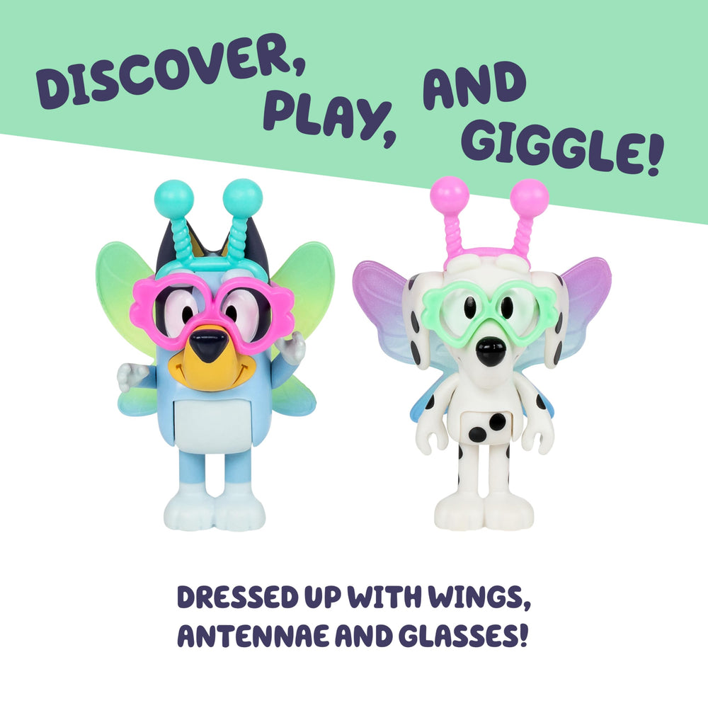 Articulated Bluey alien figures enable dynamic storytelling.