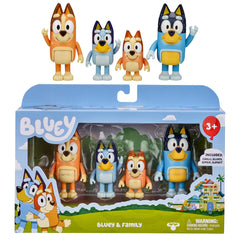 Bluey family figure pack with four poseable figures for imaginative play.