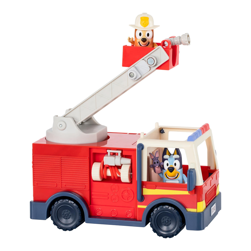 Bluey firetruck side retractable hose expands play options during rescues