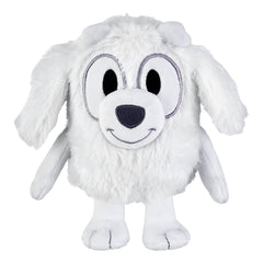 Bluey Friends Lila plush held by child for storytime cuddle.