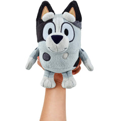Close-up of soft fabric and stitching on Bluey Muffin plush