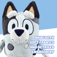 Bluey plush pair ideal for playtime and bedtime stories with kids.