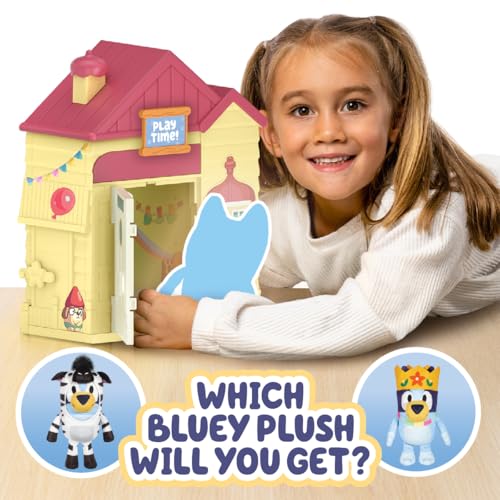 Open-door moment reveals exclusive Bluey plush inside the playset.
