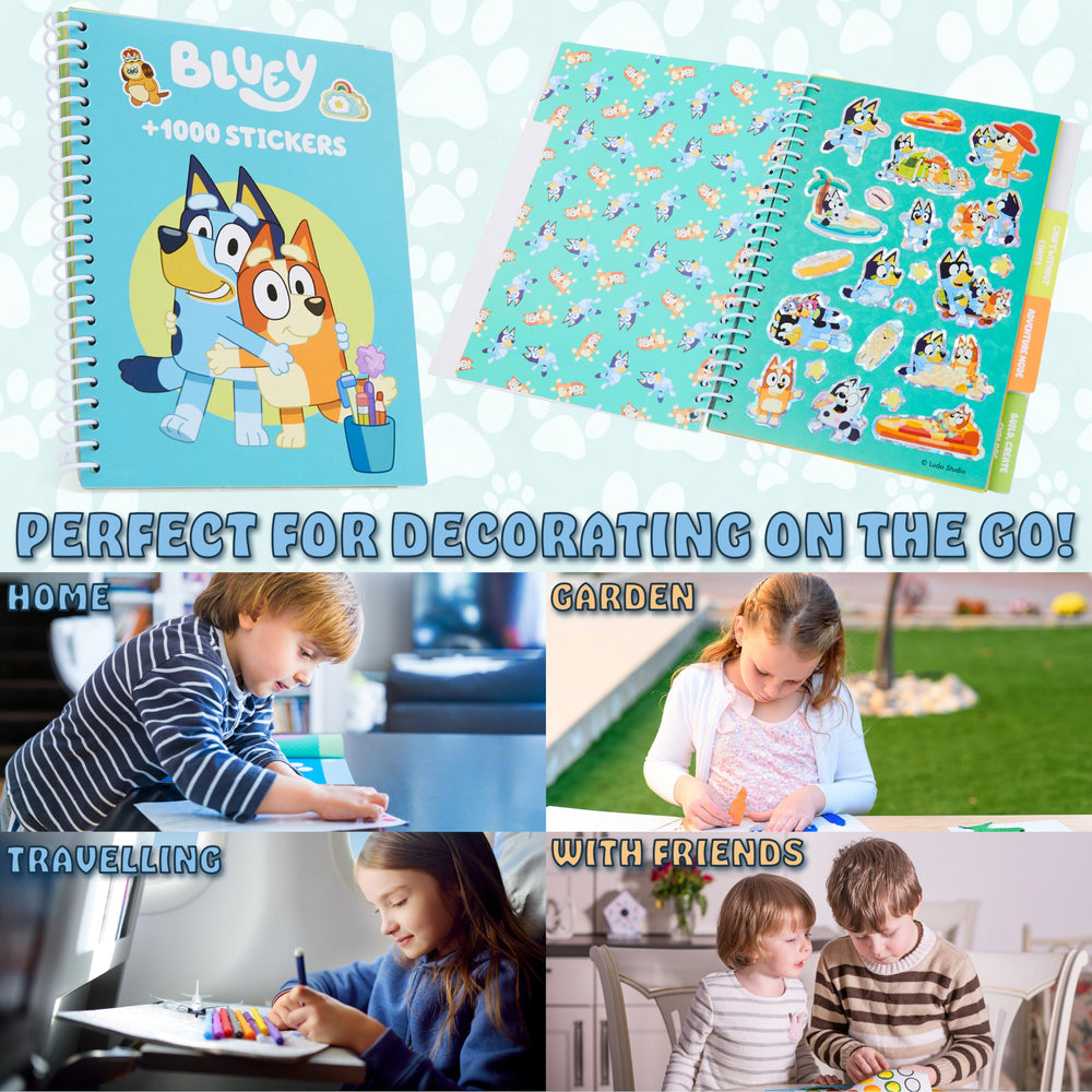 Bluey scrapbooking setup for kid-friendly art projects