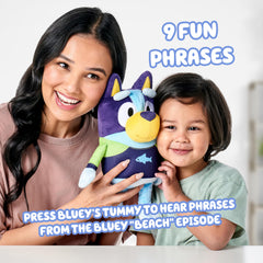 Bluey soft deluxe fabric with detailed stitching, a cuddly showtime or storytime companion.