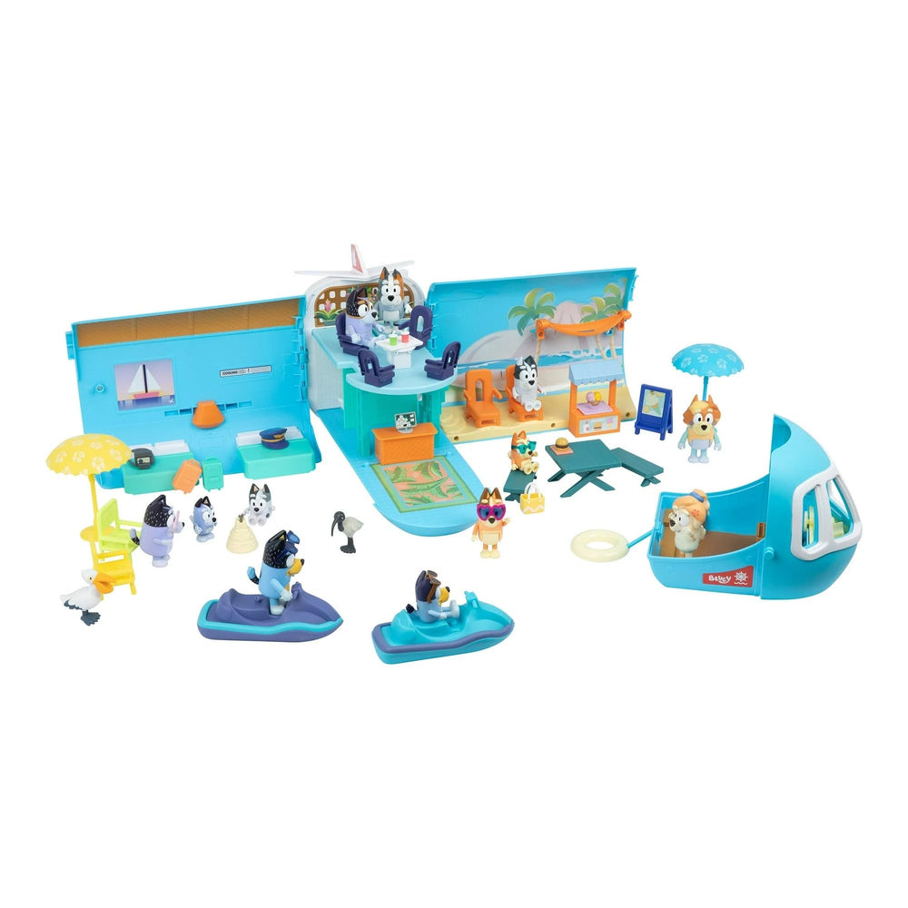 Bluey Transforming Plane Mega Set cockpit that transforms into a boat for versatile play.