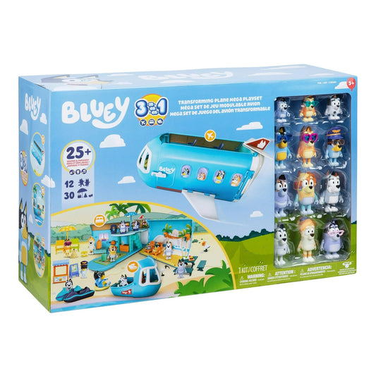 Bluey Transforming Plane Mega Set main plane for expansive imaginative adventures.