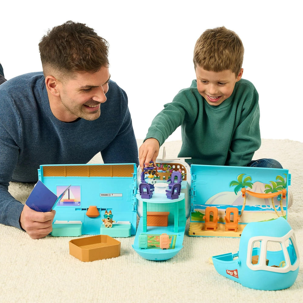 Bluey Transforming Plane Mega Set features a 27-inch wide two-level play area.