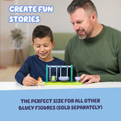 Bluey Turtleboy figure on the spinny ride for interactive motion.