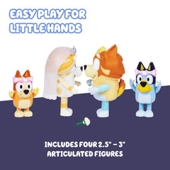 Bluey wedding figures: Articulated limbs at 2.5-inch scale for dynamic posing.