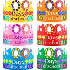 Blulu 100 Days crowns front view with rhinestones for classroom celebrations.