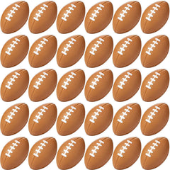 Blulu 50-pack mini foam footballs in brown, compact party favors.