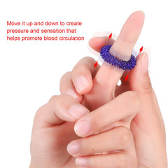 Blulu acupressure fidget ring in silver supports anxiety relief during busy workdays.