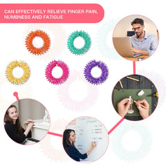 Blulu mixed colors acupressure rings set for sensory work.