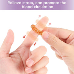 Blulu acupressure rings on desk setup suggesting office stress relief.