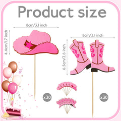 Blulu cowboy boot topper pink adds cute flair to cupcakes and treats