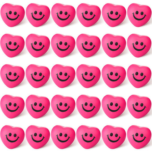 Blulu heart stress relief balls with pink smile face for calm moments and fun.