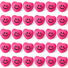 Blulu heart stress relief balls with pink smile face for calm moments and fun.