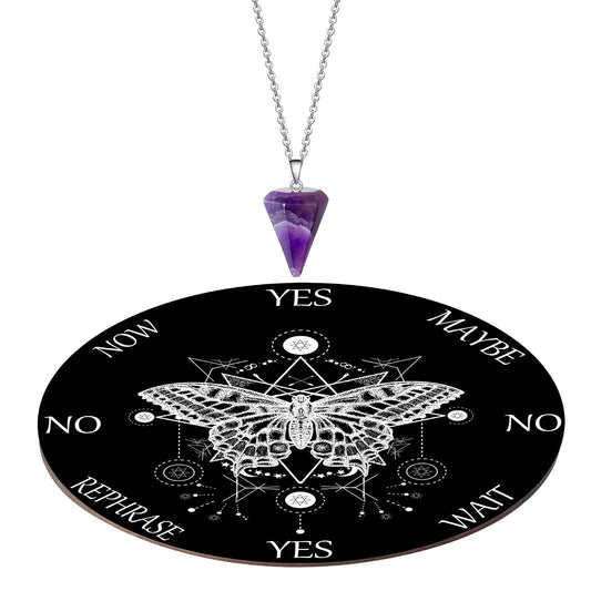 Blulu pendulum board with butterfly pattern for elegant divination practice