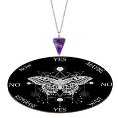 Blulu pendulum board with butterfly pattern for elegant divination practice