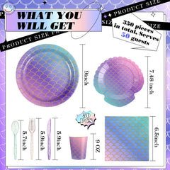 Blushtier mermaid napkins for quick cleanup and vibrant table styling.