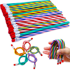 Blvochnnt rainbow-stripe pencil with eraser for classroom creativity.
