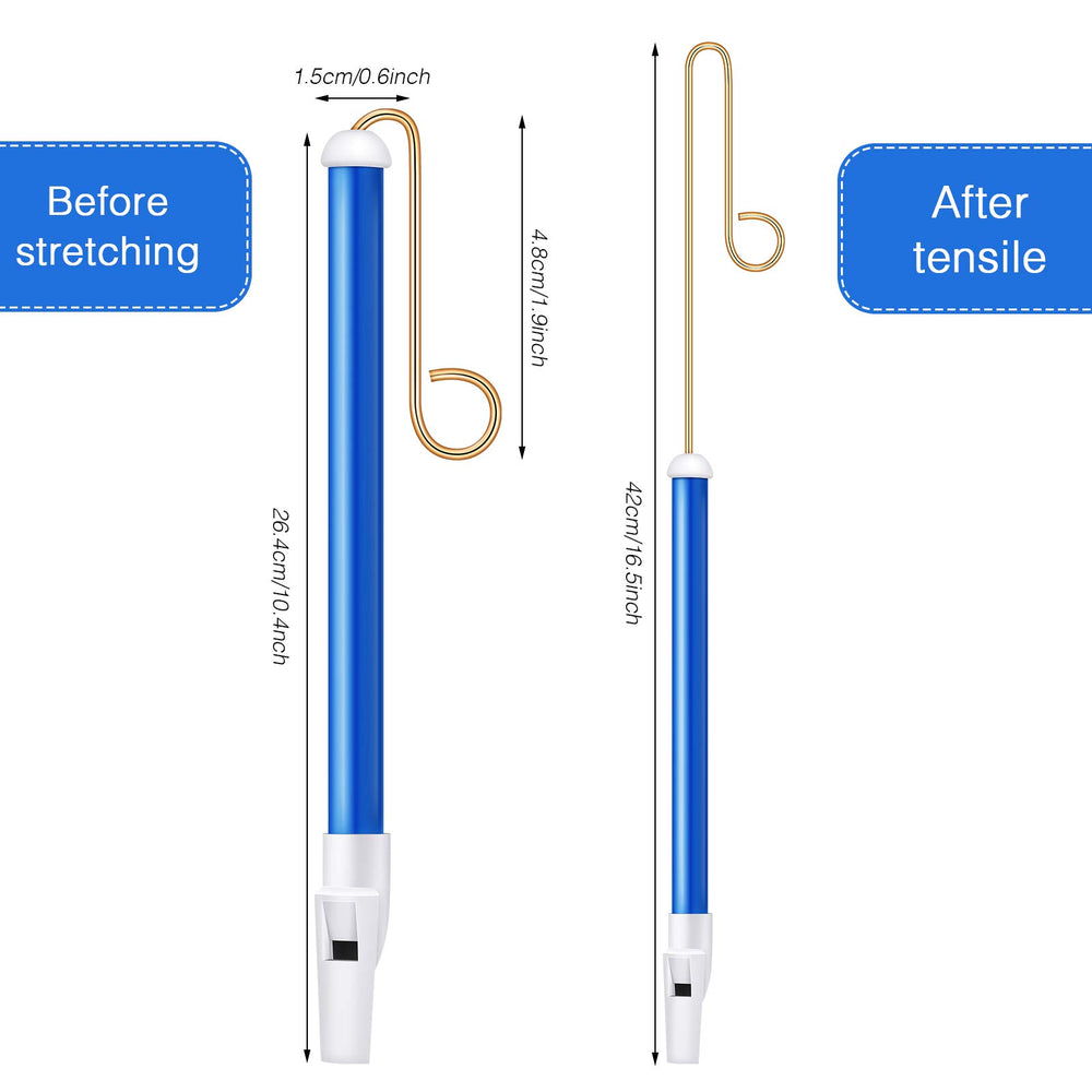 Boao slide whistle extendable length from 10 to 16.5 inches.