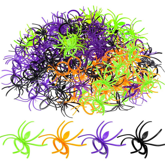 Boao spider rings multicolor pack for Halloween party favors and cupcake toppers.
