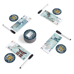 Allplay QE dry-erase board provides a reusable surface for quick rounds.
