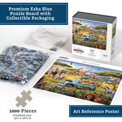 Boardwalk Safari Expedition puzzle on table during assembly invites family teamwork.