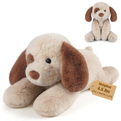 Bobbie & Laxi 24-inch weighted dog plush in full figure, offering cozy companionship.