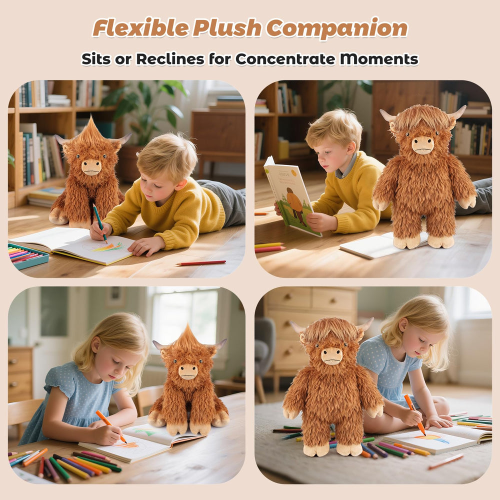 Bobbie & Laxi Highland Cow size-24in presents a large cuddle companion.