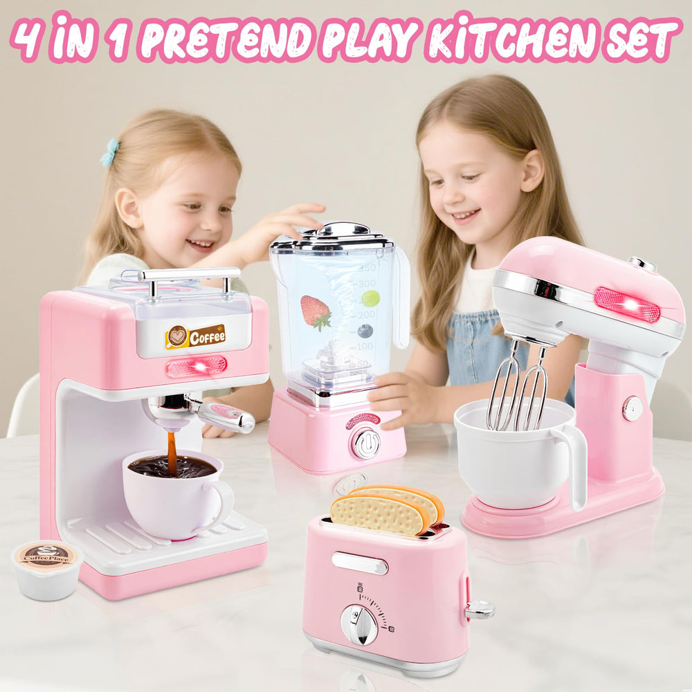 BOBUEXER pink kids kitchen set encourages imaginative cooking for girls