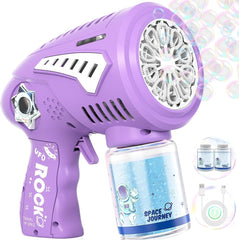 Boerfmo rechargeable bubble gun front view ready for play with big bubbles
