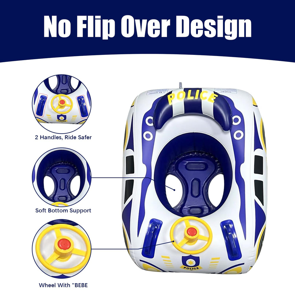 BOffer infant float features steering wheel to encourage interactive water fun in shallow pools