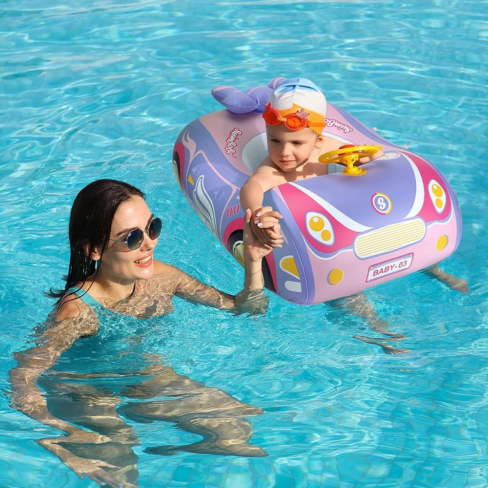 BOffer car baby pool float pink horn and car-design sparks joy.