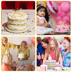Bogigul gold cake decorator toppers in varied styles for dessert displays.