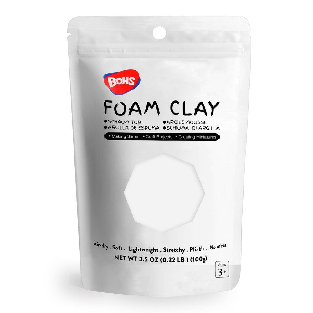 BOHS White Foam Clay squishy texture close-up for tactile crafting and fun projects