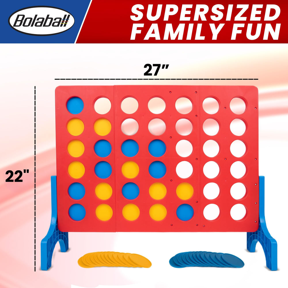 Bolaball extralarge 4-in-a-row backyard play area invites easy, quick competition.
